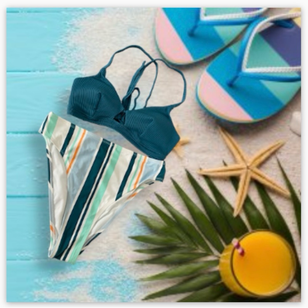Cupshe Striped Triangle Bikini Swimsuit